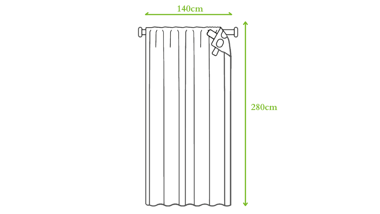 CHARLINA WHITE OPAQUE CURTAIN 140X280 WITH LOOPS AND BUTTONS