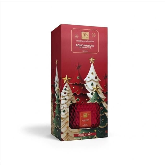Diffusore di fragranza rosso passione 700ml bottiglia diamante con bacchetti