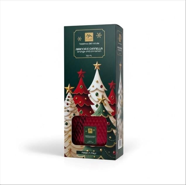Diffusore di fragranza arancia e cannella 700ml bottiglia diamante con bacchetti