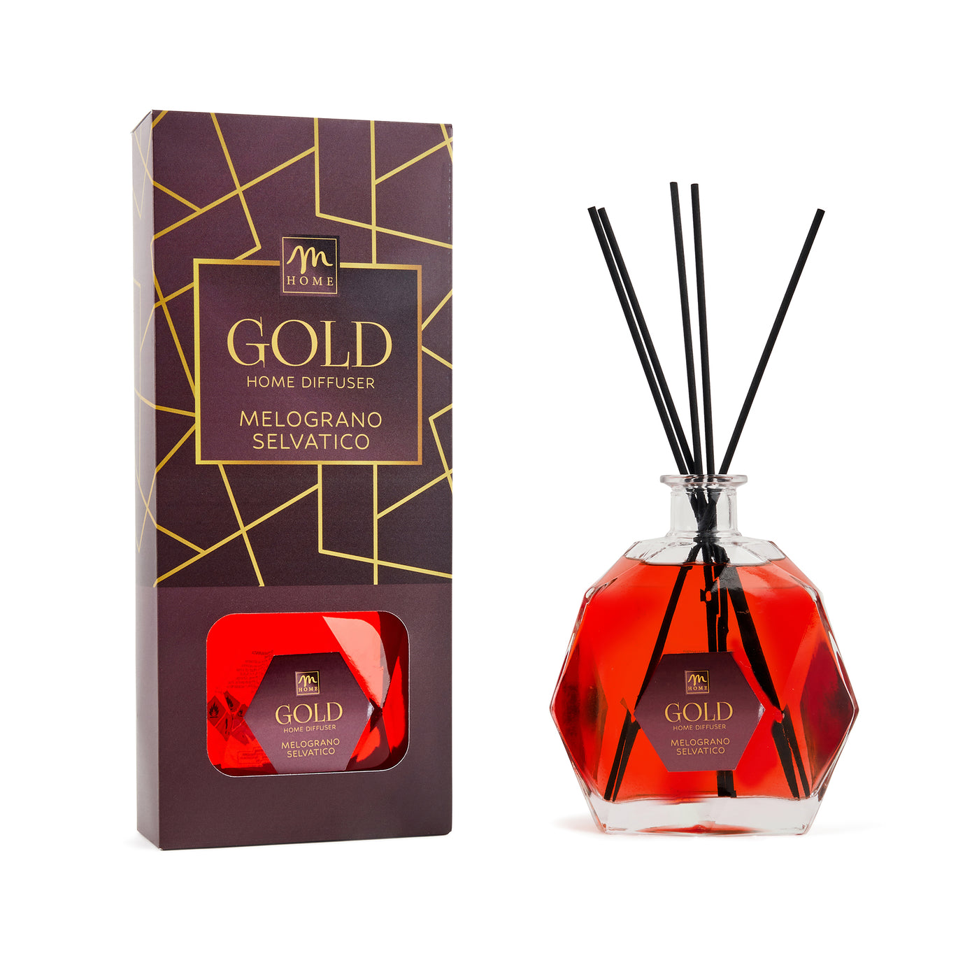 700ml pomegranate diffuser in a hexagonal bottle