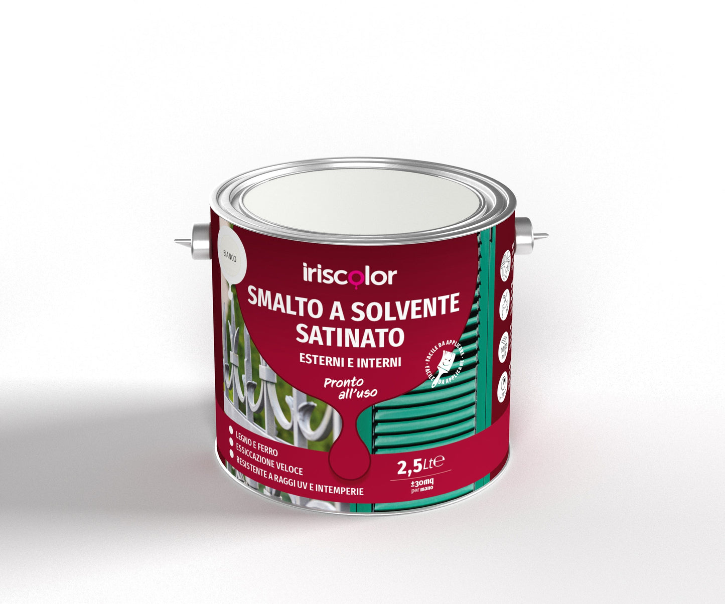 Bricocenter IRIS COLOUR SATIN GREEN SOLVENT ENAMEL 2.5 LTR