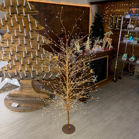 Albero luminoso tiglio rose gold 170cm 784 microled bianco caldo - flash diamond