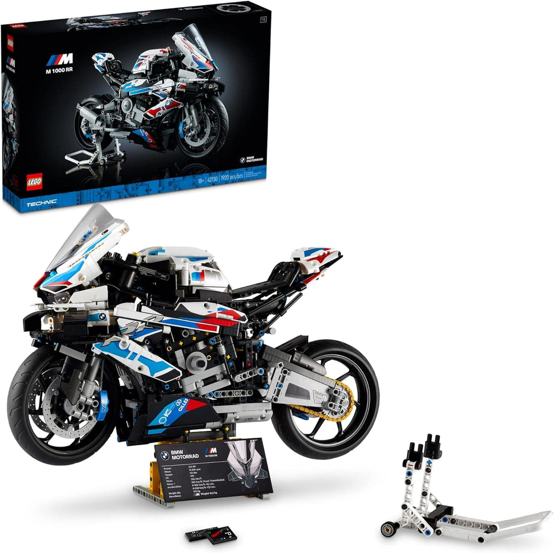 LEGO Technic BMW M 1000 RR Motorcycle Model Kit with Authentic Features - best price from Maltashopper.com 42130