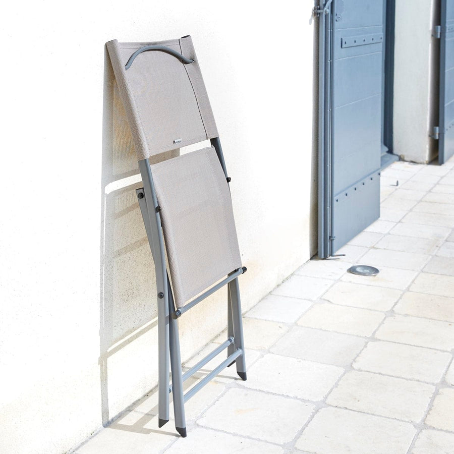 Bricocenter EMYS NATERIAL FOLDING CHAIR STEEL TEXTILENE SEAT GREY 42X52XH83