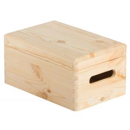 CONTAINER WITH LID L30xW20xH14CM IN GREY WOOD