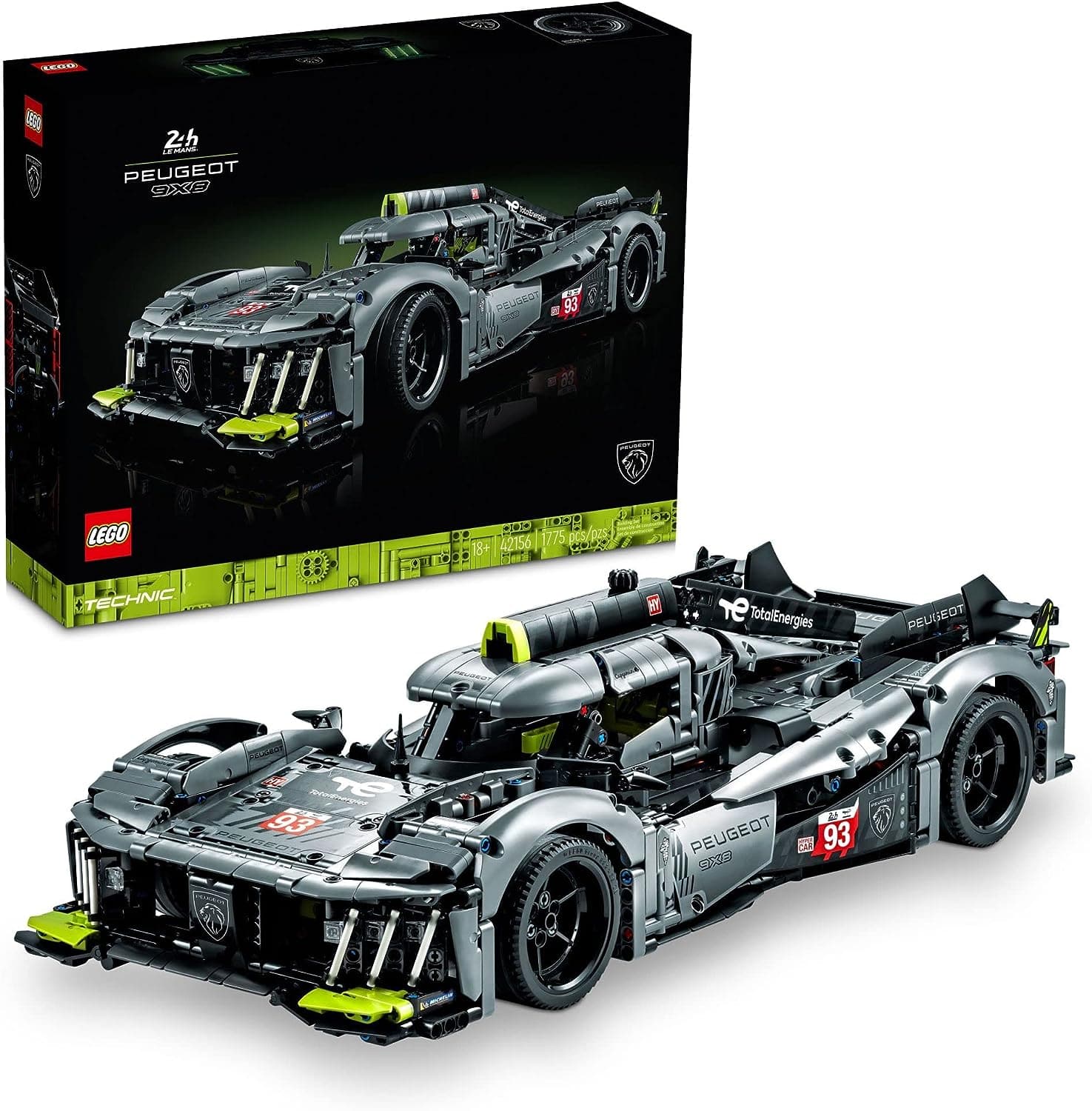 LEGO Technic Peugeot 9X8 24H Le Mans Hybrid Hypercar, Collectible 1:10 Scale Racing Car Model - best price from Maltashopper.com 42156