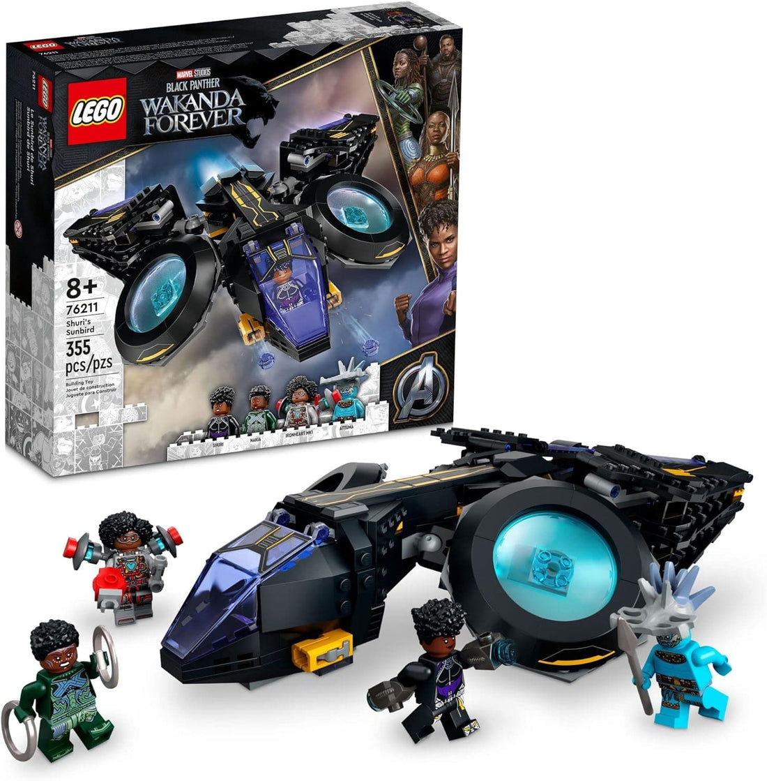 LEGO Marvel Shuri's Sunbird, Black Panther Aircraft - Avengers Superheroes Wakanda Forever Set - best price from Maltashopper.com 76211