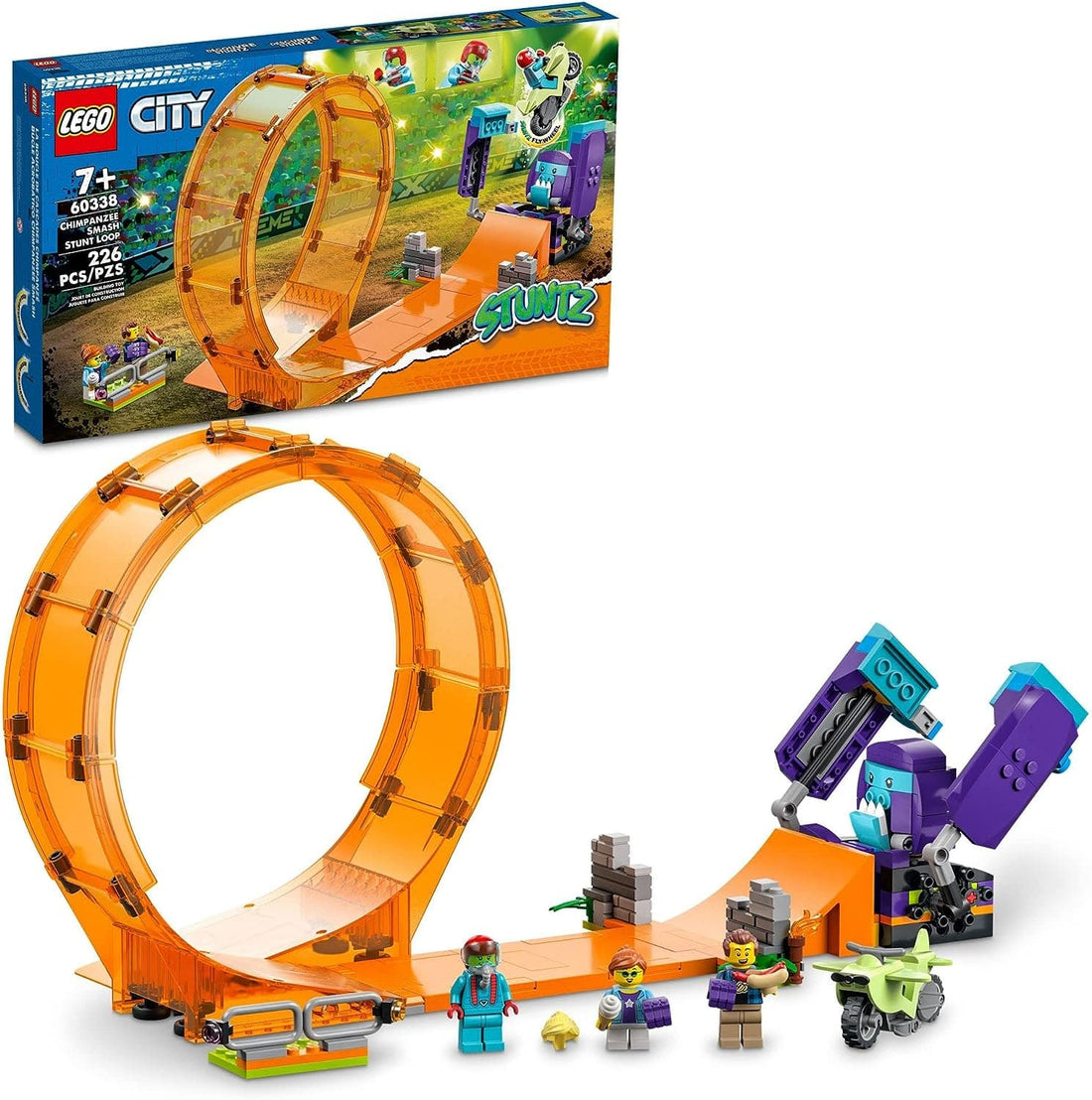 LEGO City Stuntz Smashing Chimpanzee Stunt Loop - best price from Maltashopper.com 60338