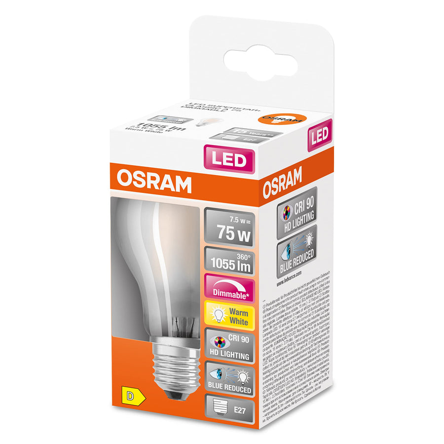 LED BULB E27=75W FROSTED DROP