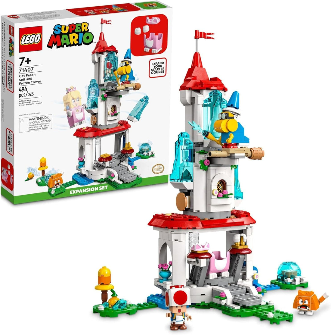 LEGO Super Mario Cat Peach Suit and Frozen Tower Expansion Set - best price from Maltashopper.com 71407