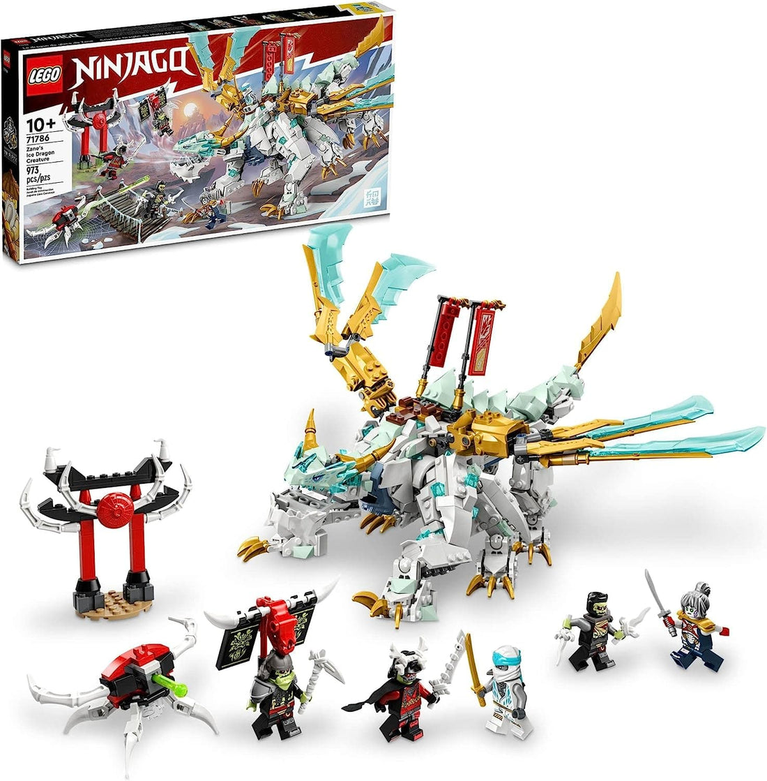 LEGO NINJAGO Zane’s Ice Dragon Creature 2in1 Dragon Toy to Action Figure Warrior, Model Building Kit - best price from Maltashopper.com 71786