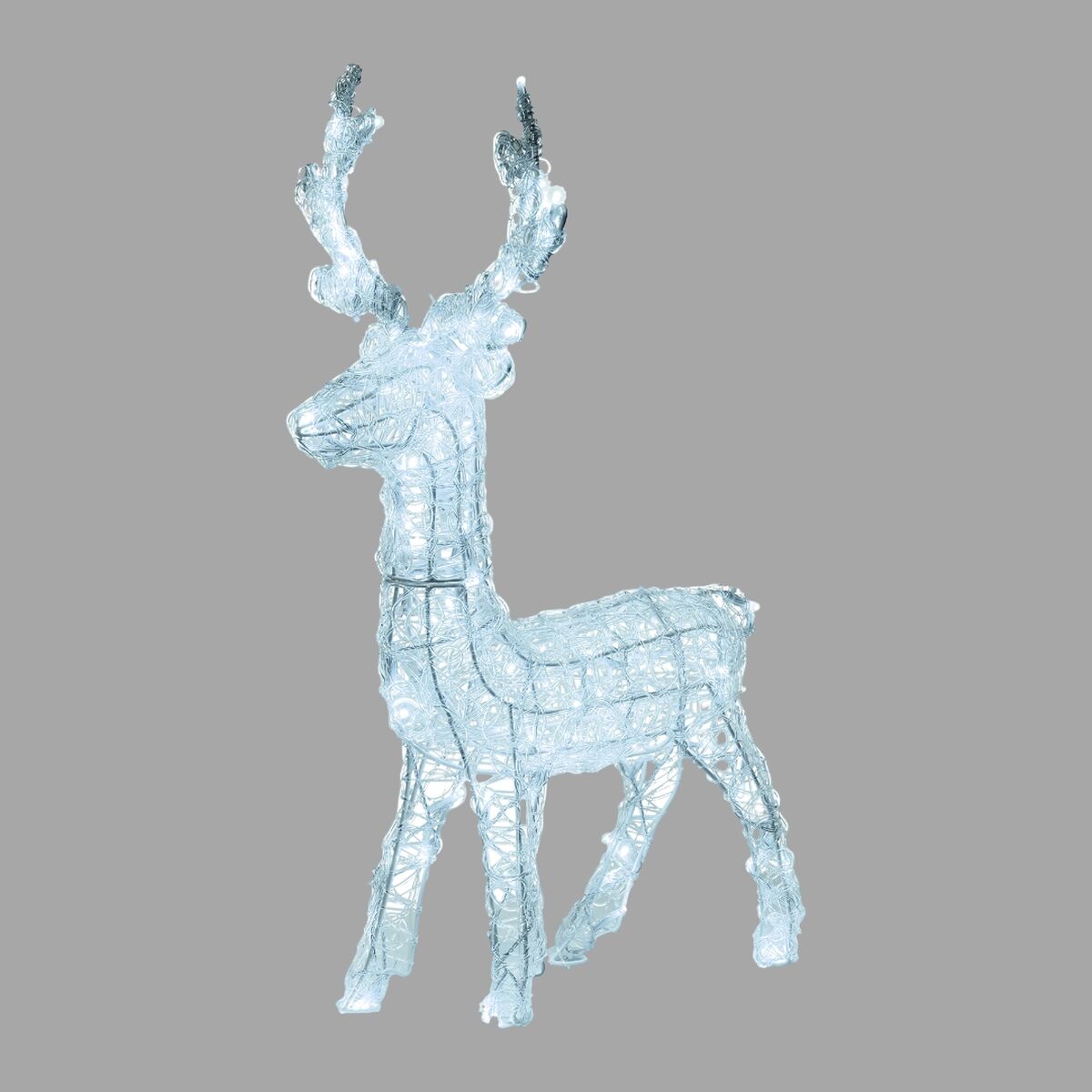 Renna 3d h60 cm acrilico soft 100 led bianco caldo+naturale+freddo d5mm