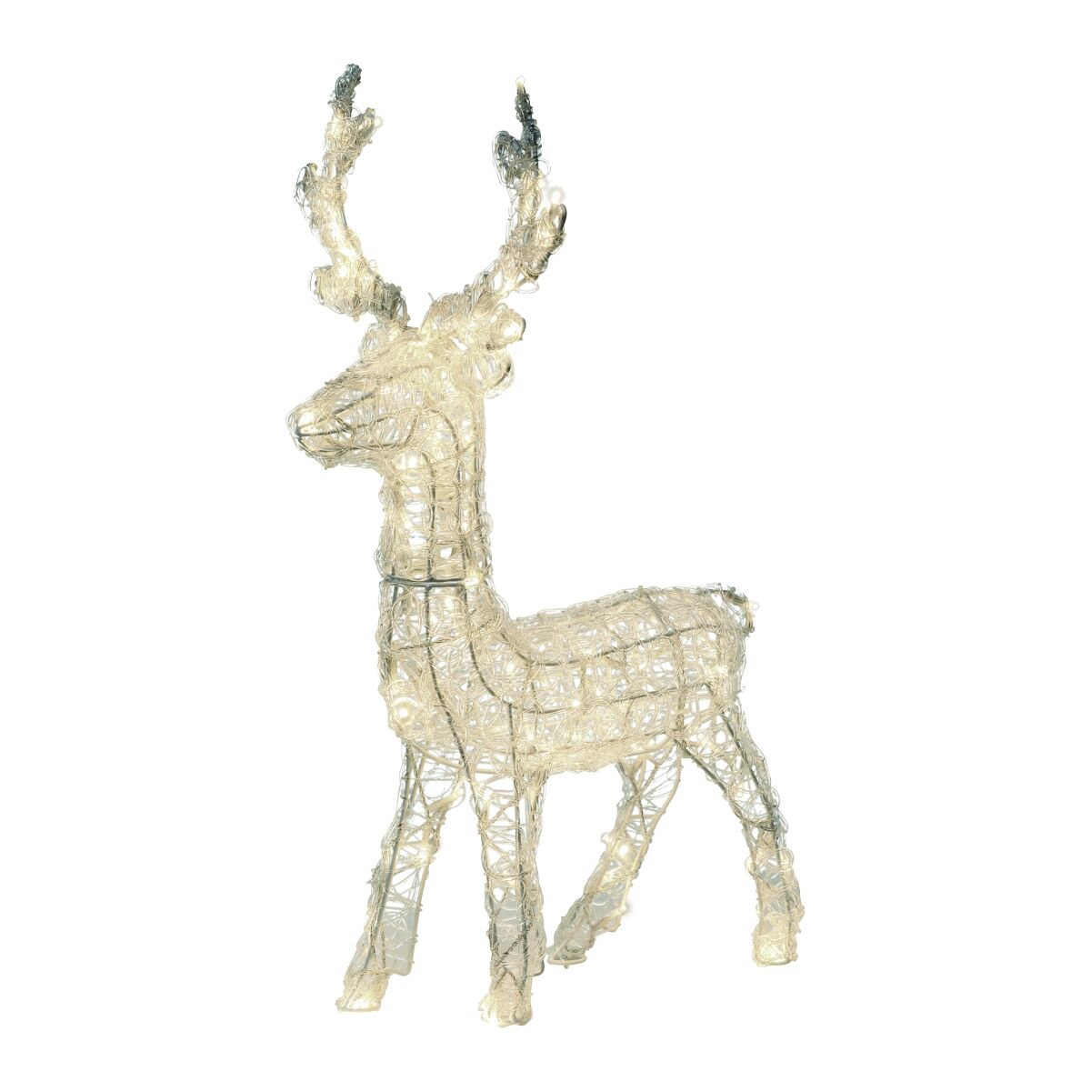 Renna 3d h60 cm acrilico soft 100 led bianco caldo+naturale+freddo d5mm