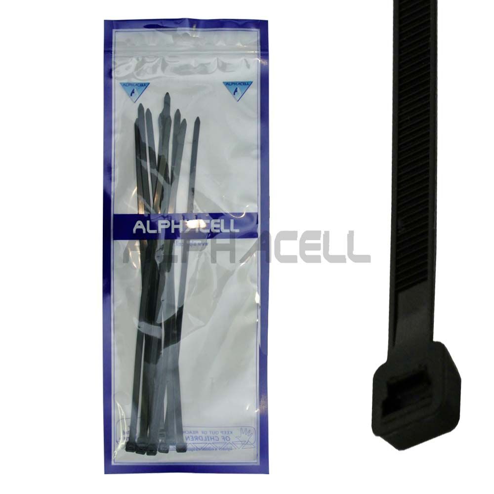 BLACK CABLE TIES 3.5X150MM 100 PIECES