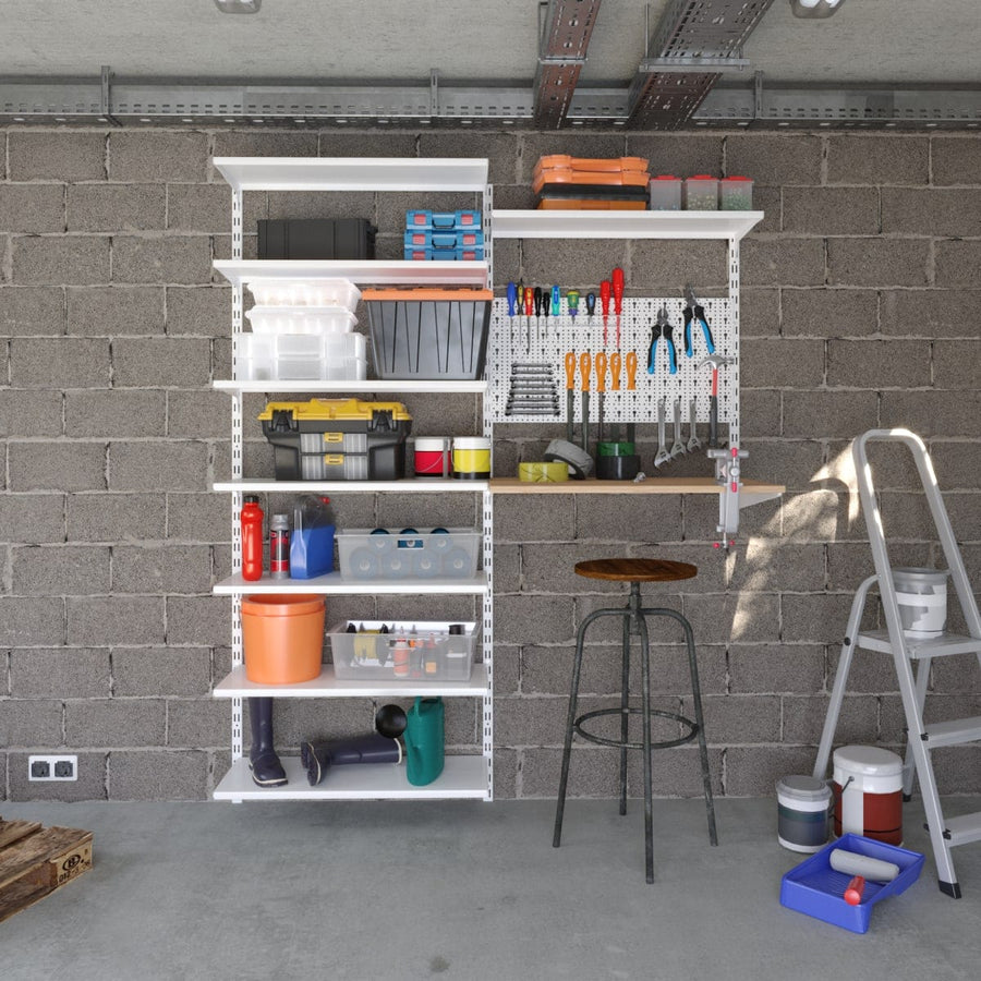 Bricocenter PAIR OF CORNER SHELVES 38 CM WHITE SPACEO
