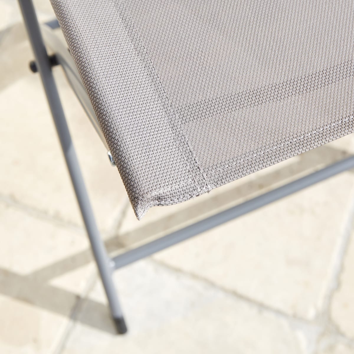 Bricocenter EMYS NATERIAL FOLDING CHAIR STEEL TEXTILENE SEAT GREY 42X52XH83