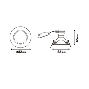 10 RECESSED SPOTLIGHTS CLANE ALUMINIUM WHITE D7.5 LED GU10 = 6W ADJUSTABLE NATURAL LIGHT