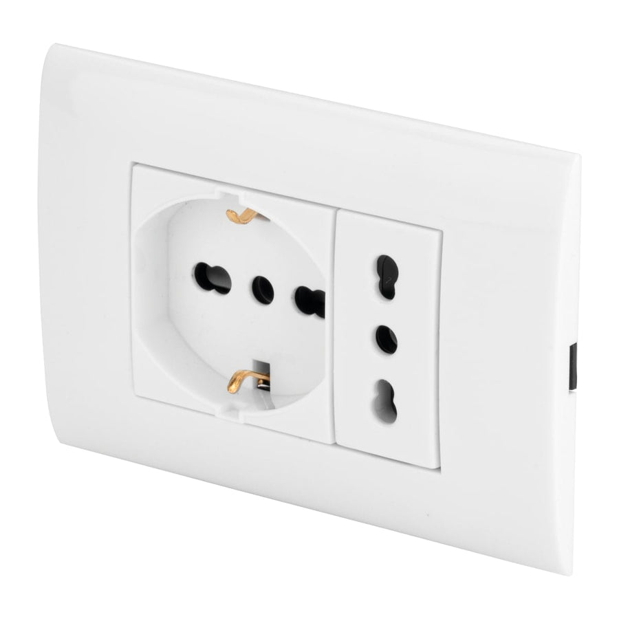 Bricocenter MONOBLOC SOCKET KIT - 2-PIN SOCKET 10/16+UNIVERSAL SOCKET 10/16