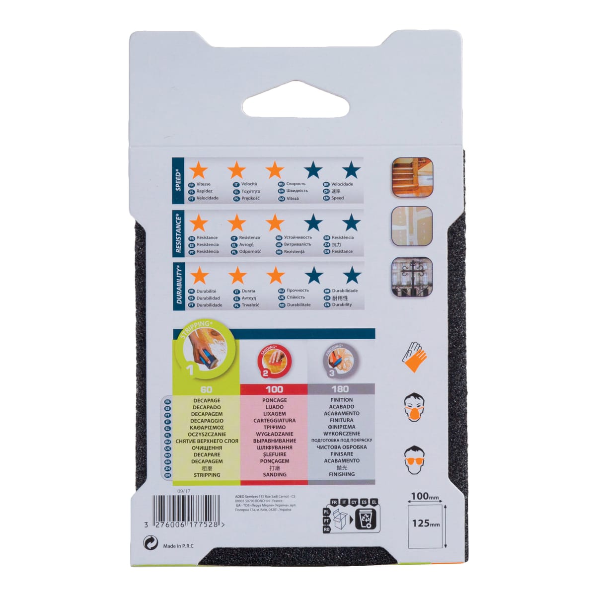 DEXTER ABRASIVE SPONGE FOR WOOD GRIT60