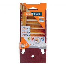 ABRASIVE FOR DEXTER ORBITAL WOOD SANDER 93X185 MM PERFORATED, GRIT 120,5 PIECES