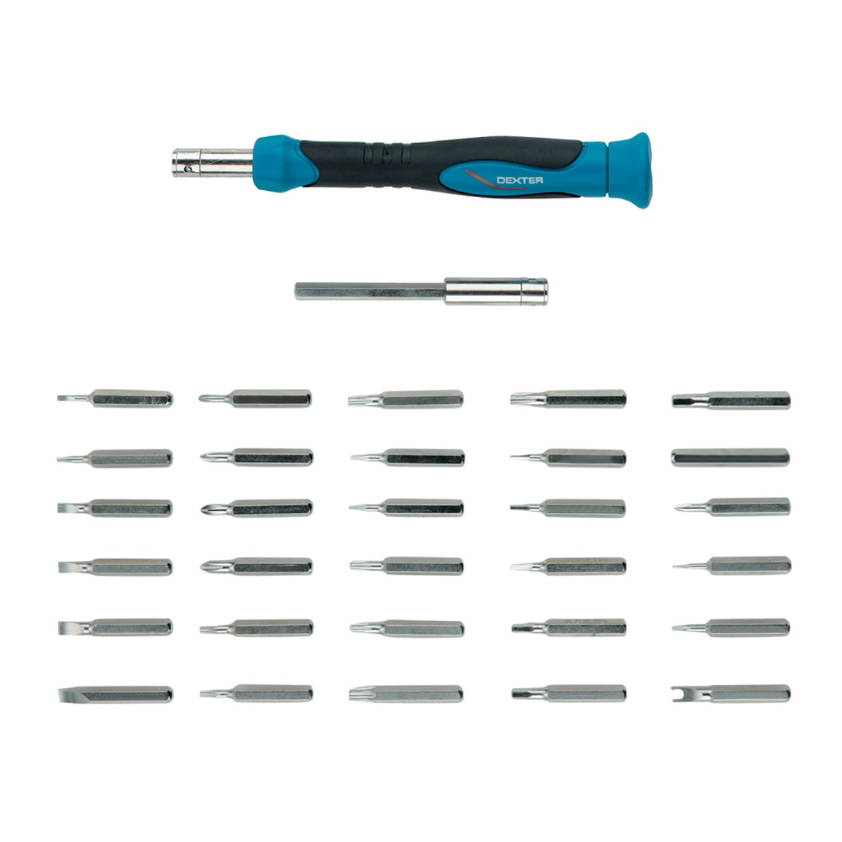 DEXTER MINI PRECISION SCREWDRIVER WITH 35 BITS