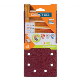 ABRASIVE FOR DEXTER ORBITAL WOOD SANDER115X230MM PERFORATED, GRIT 40,5 PIECES