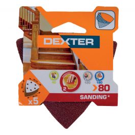 DELTA DEXTER WOOD SANDER ABRASIVE 93X93 UNPERFORATED,GRIT 80,5 PIECES