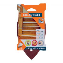 DEXTER MOUSE SANDER ABRASIVE FOR WOOD 140X98MM GRIT 40,80,120 10 PIECES