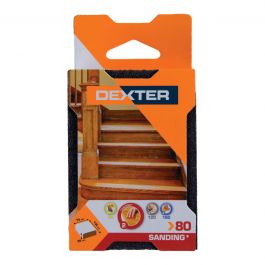DEXTER ABRASIVE SPONGE FOR WOOD 100X70MM GRIT 80