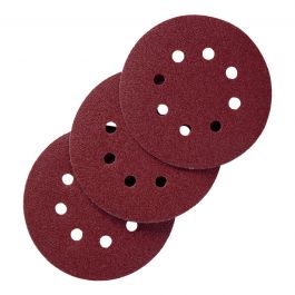ABRASIVE FOR RANDOM ORBITAL WOOD SANDER 125 MM, GRIT 40,80,120, 10 PIECES