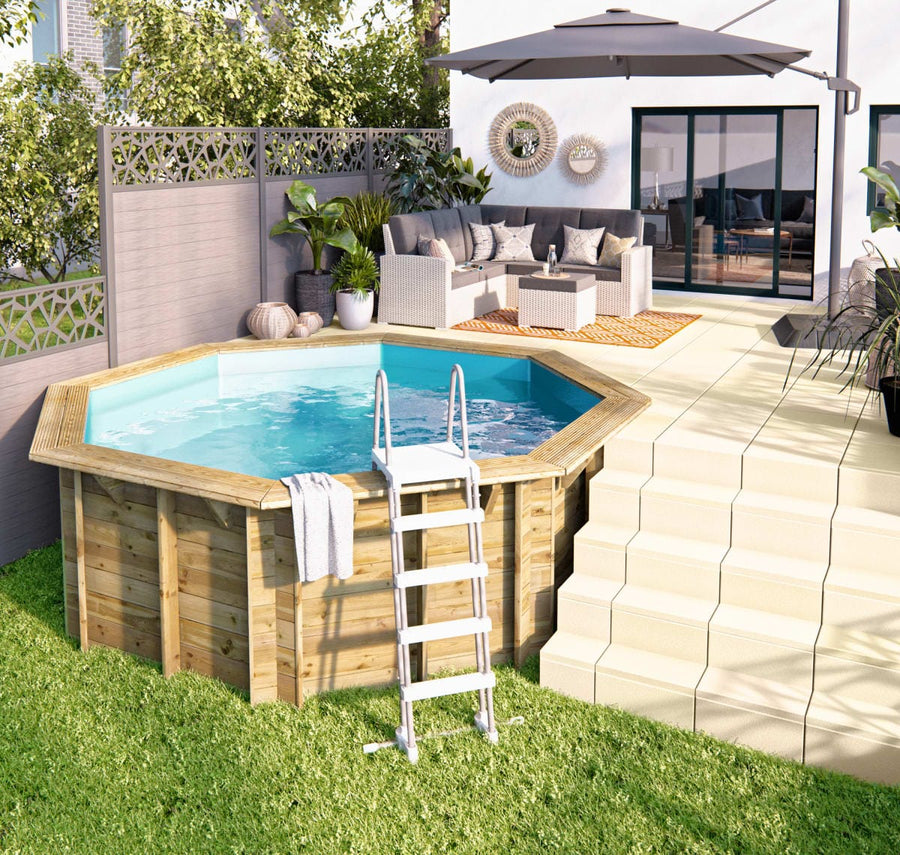 Bricocenter AURA NATERIAL - Steel and aluminum umbrella with gray polyester cloth 2.9X2.9M
