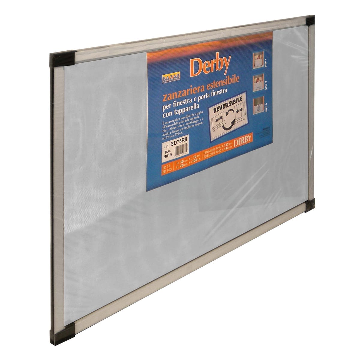 Bricocenter EXTENSIB INSECT SCREEN ALL FRAME H70XL100-ALUMINIUM H70XL100-192CM