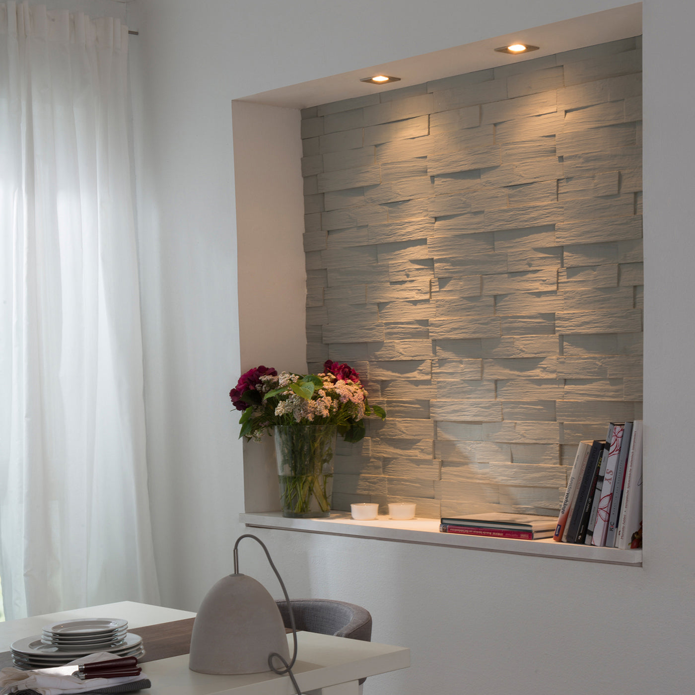 5 POLYSTYRENE DECORATIVE WALL PANELS 50X20CM STONE EFFECT 0.5SQM