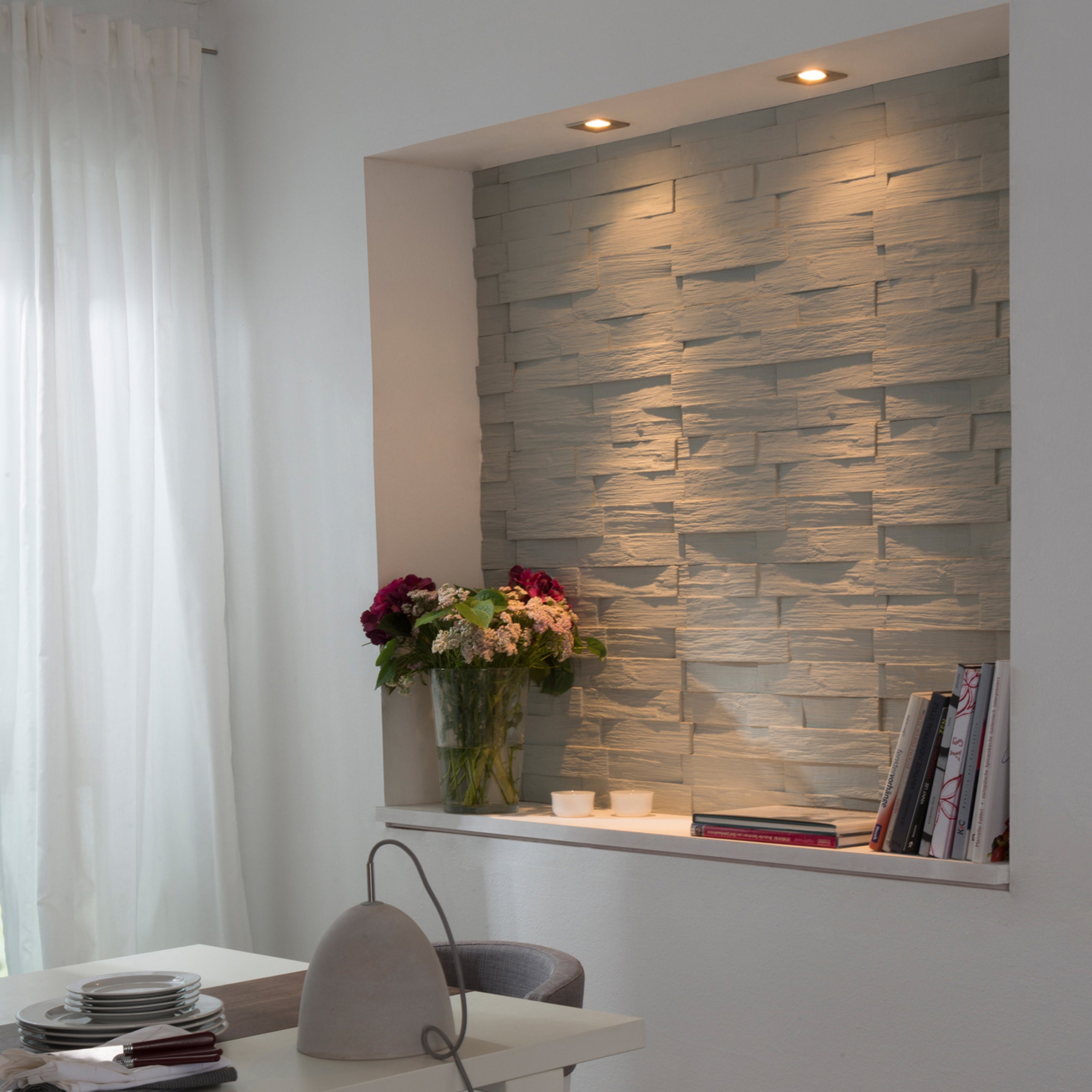 5 POLYSTYRENE DECORATIVE WALL PANELS 50X20CM STONE EFFECT 0.5SQM