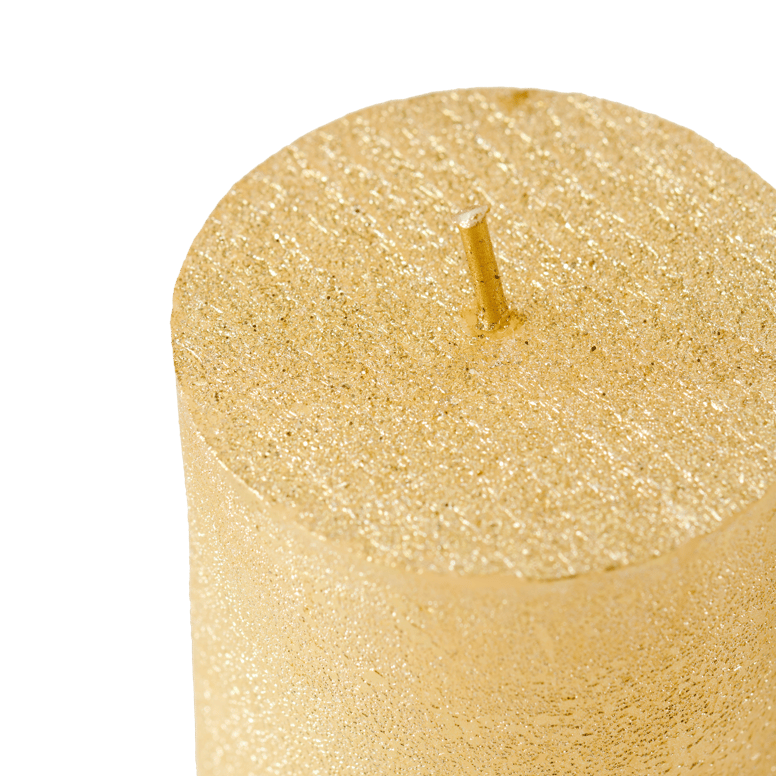 SHINY Golden cylindrical candle, H 8 cm - Ø 5 cm