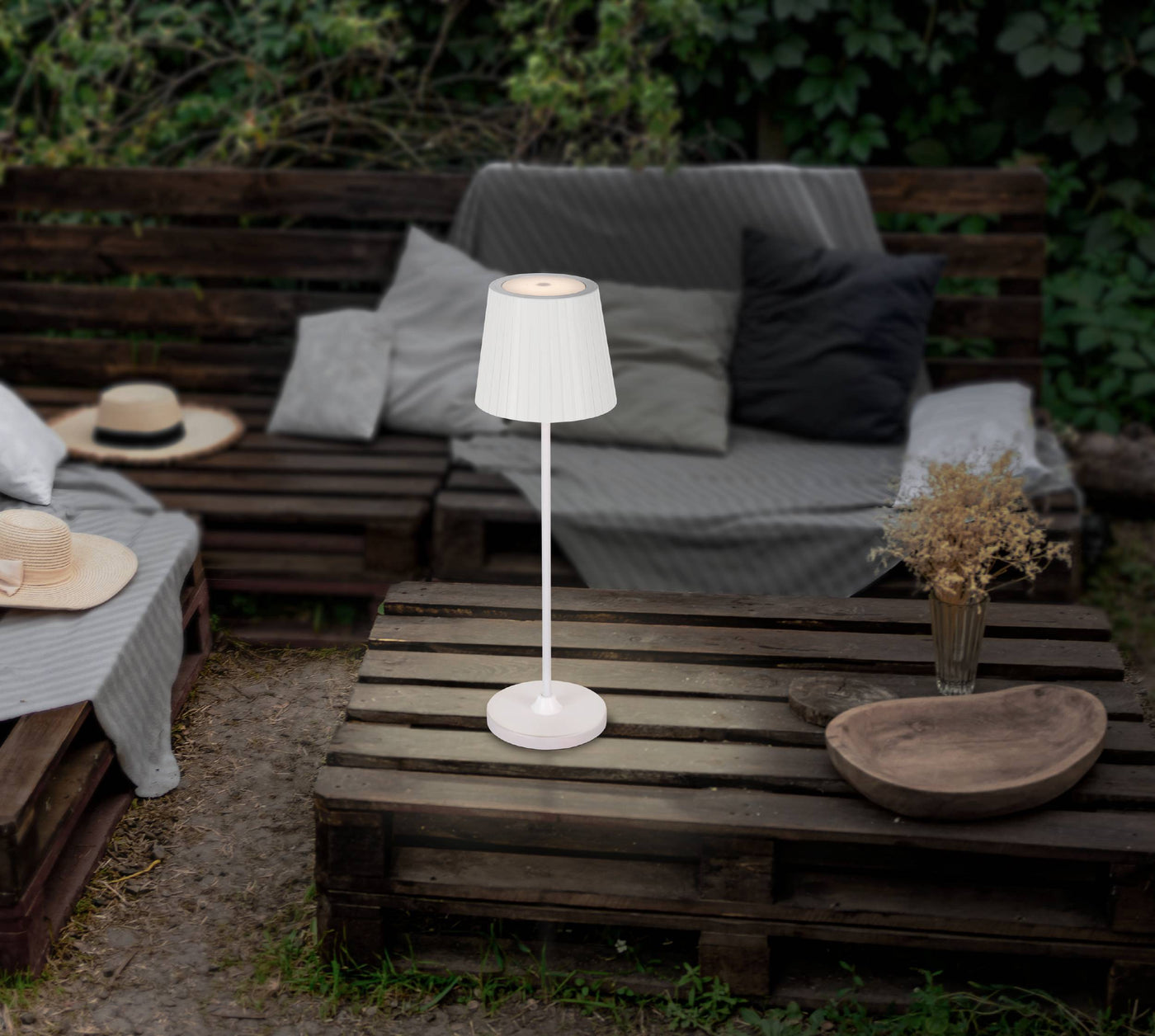 Lampada da tavolo cabozo bianco h 37cm ip44