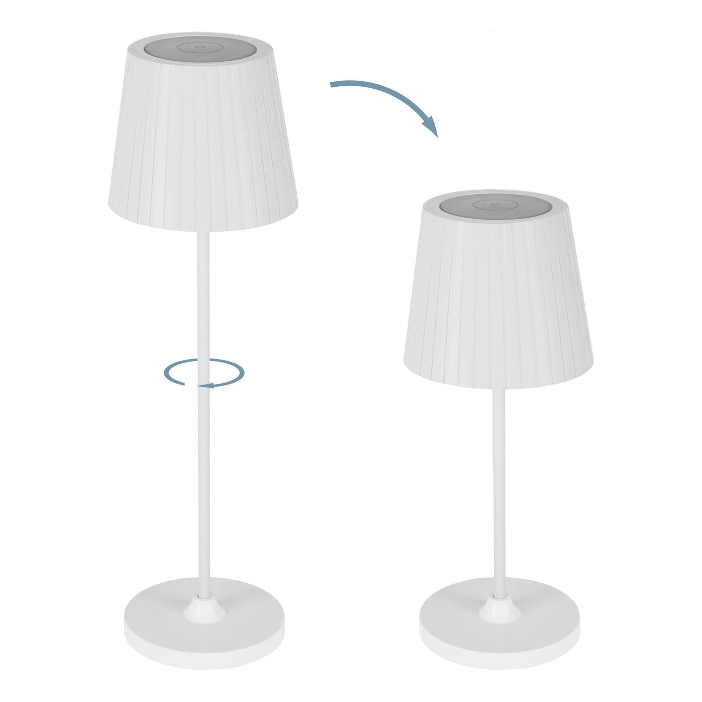 Lampada da tavolo cabozo bianco h 37cm ip44