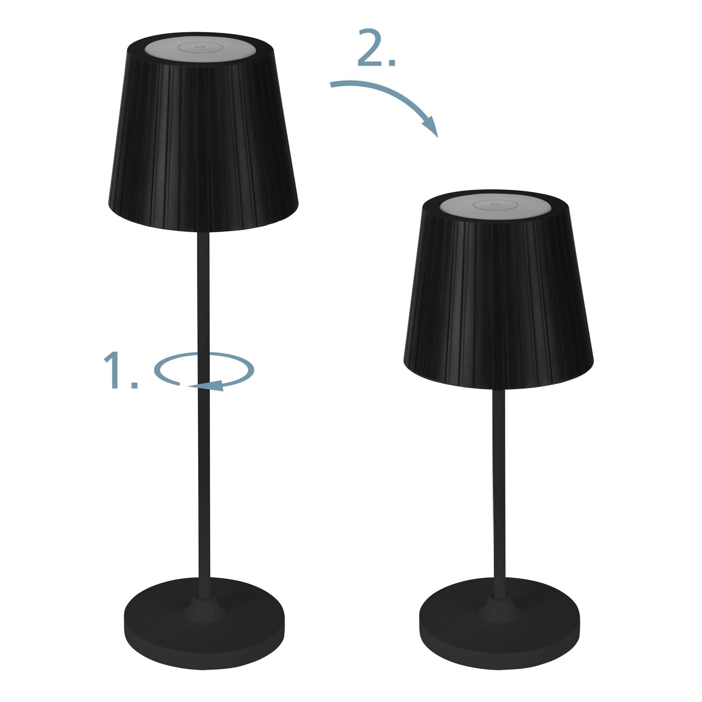 Lampada da tavolo cabozo nero h37 cm ip44