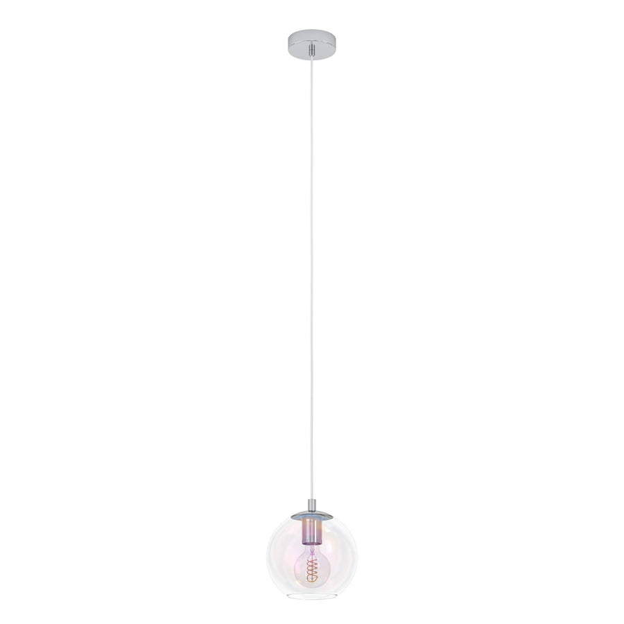 Lampadario ariscani acciaio e vetro e27=60w