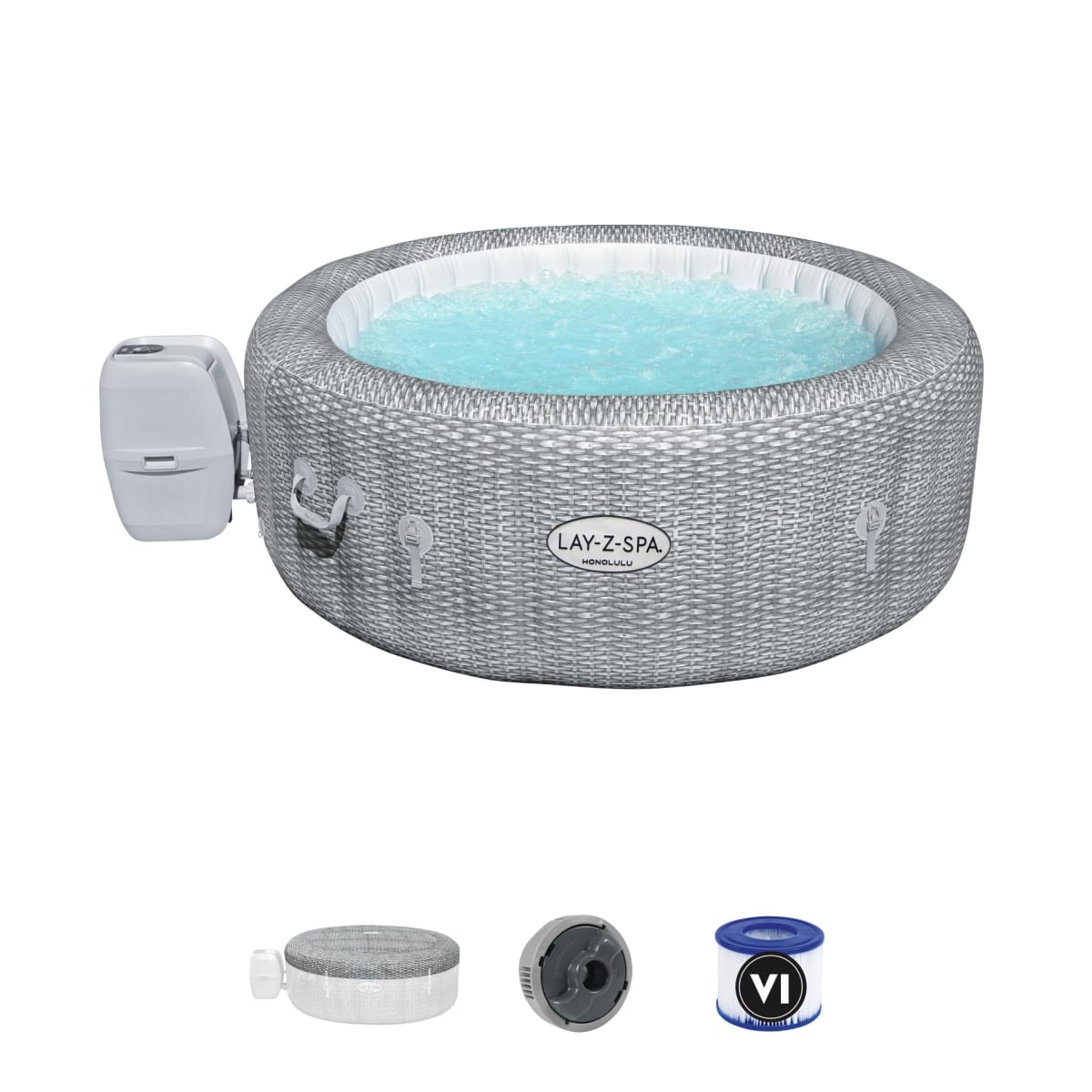 Bricocenter HONOLULU SPA POOL D1.96m X 71cm, ligt gray, 4-6 people