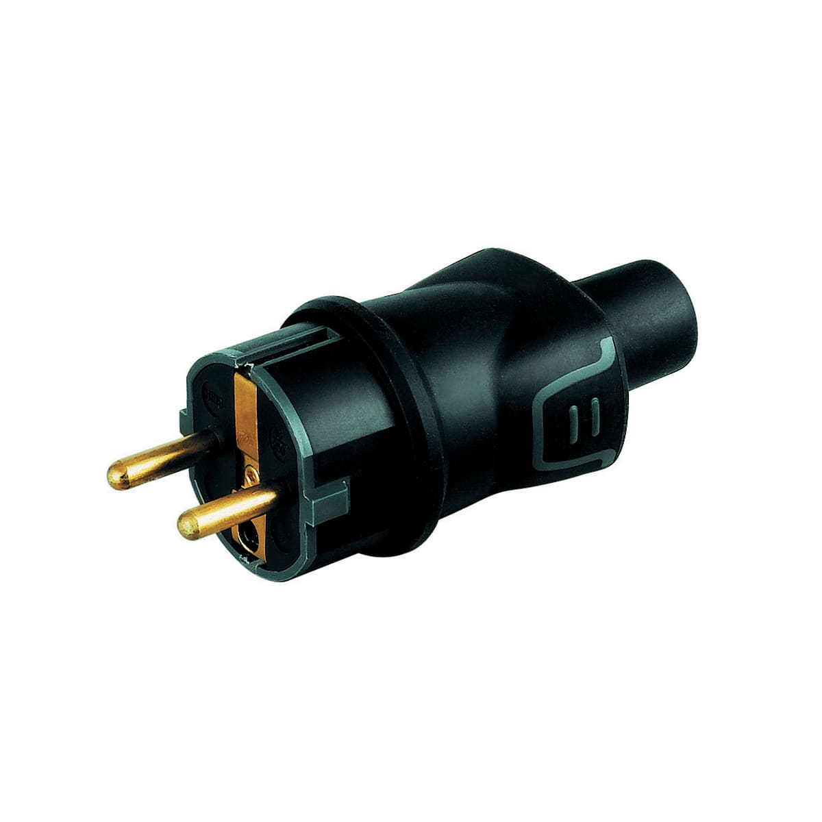 BLACK IP44 SCHUKO RUBBER PLUG