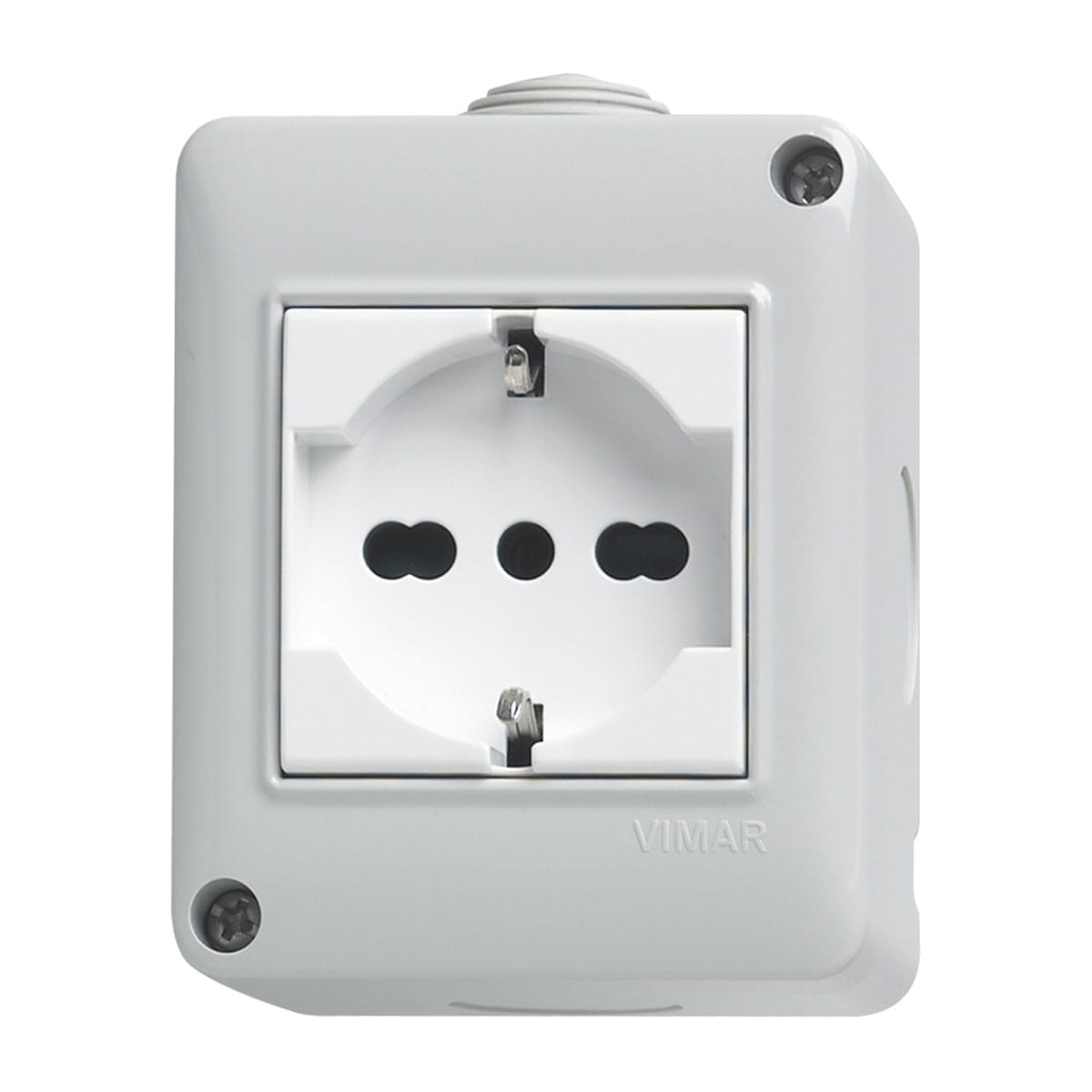 Bricocenter PLANA HOUSING WITH UNIVERSAL SOCKET IP40 GREY