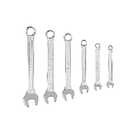 DEXTER COMBINATION SPANNER SET OF 6, ASSORTED SIZES, CHROME VANADIUM