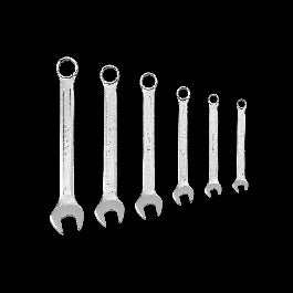 DEXTER COMBINATION SPANNER SET OF 6, ASSORTED SIZES, CHROME VANADIUM