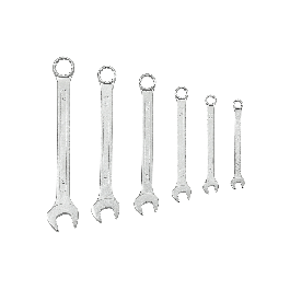 SET 6 COMBINATION SPANNERS ASSORTED SIZES, FORGED STEEL