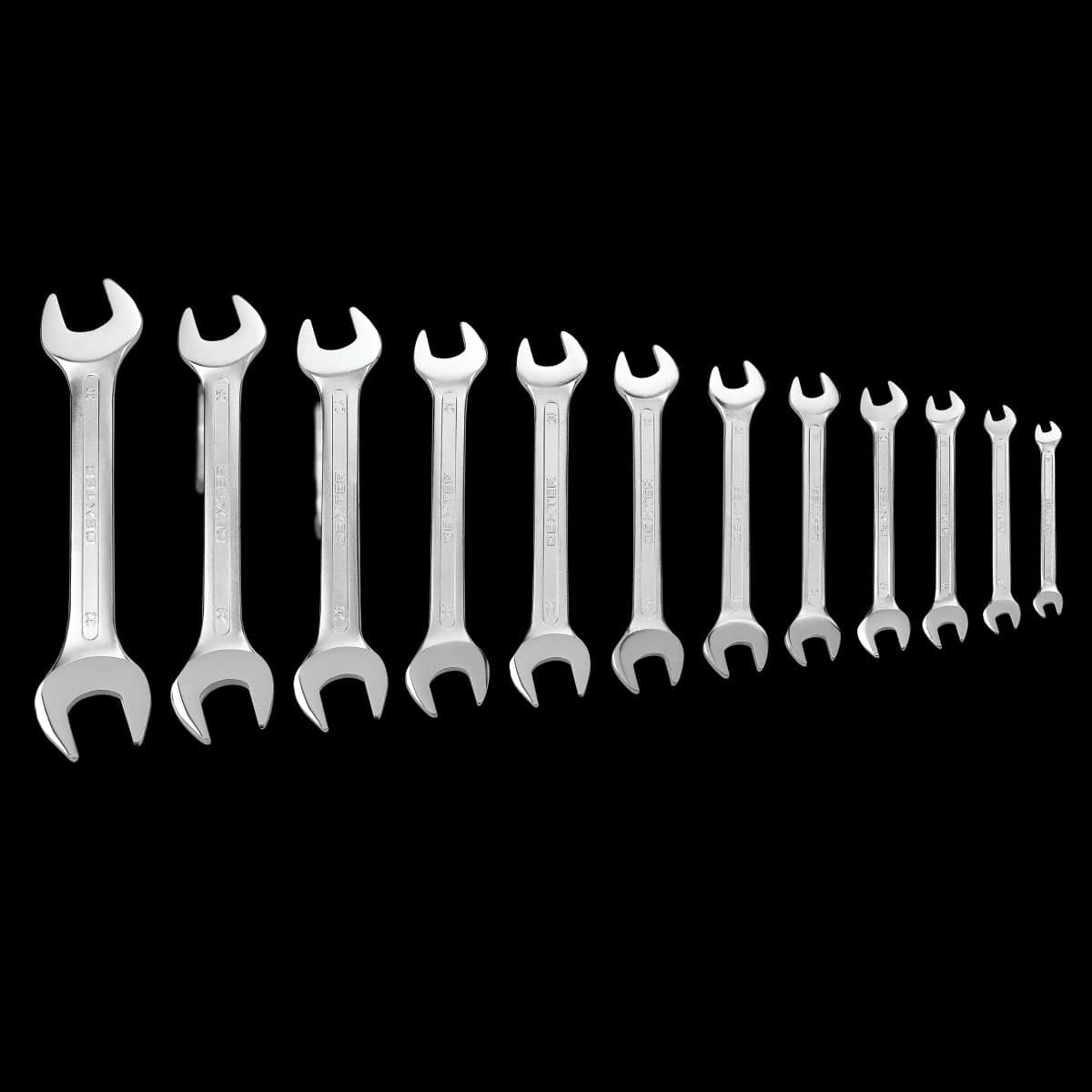 Bricocenter DEXTER SPANNER SET 12 ASSORTED SIZES IN CHROME VANADIUM