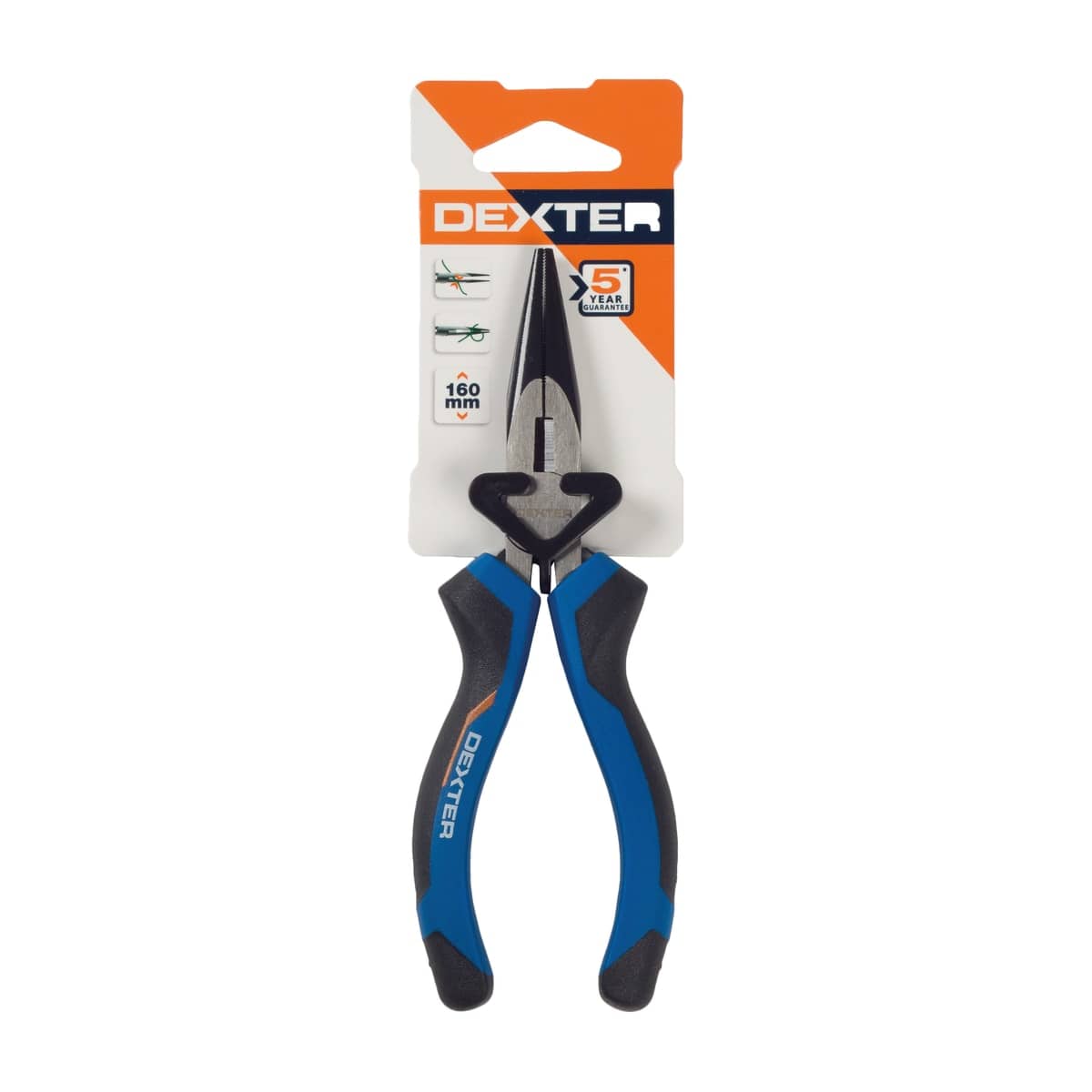 Bricocenter DEXTER 160 MM CHROME VANADIUM SEMI ROUND NOSE PLIERS