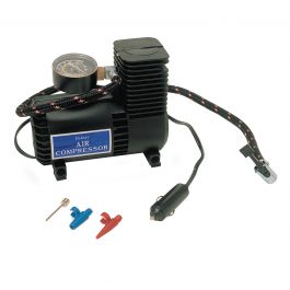 MINI COMPRESSOR 12 V - 300 PSI 18 BAR PRESSURE GAUGE 3 NOZZLES FOR INFLATING