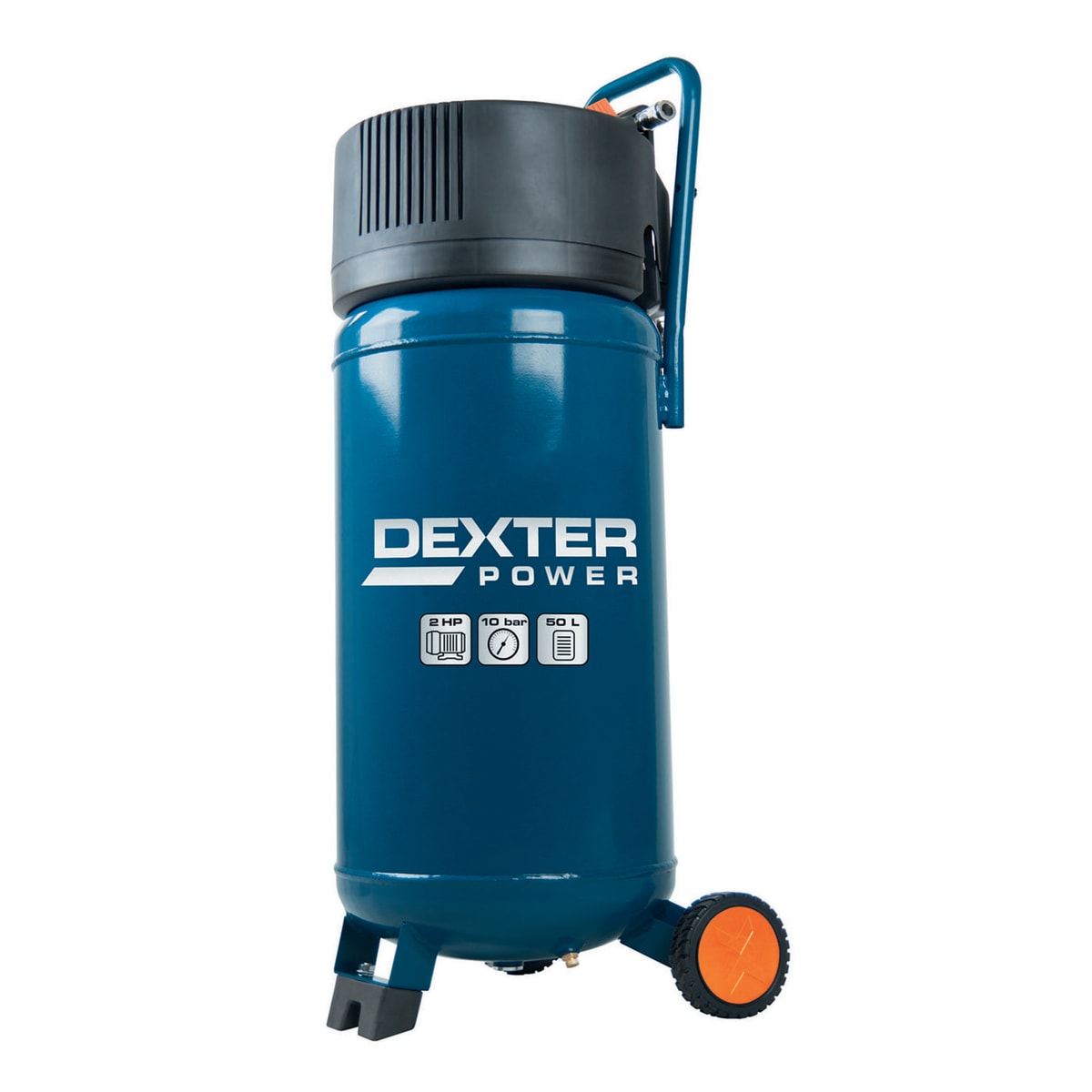 DEXTER VERTICAL COMPRESSOR 50 LITRES 2HP SELF-LUBRICATED 10BAR180 L/M