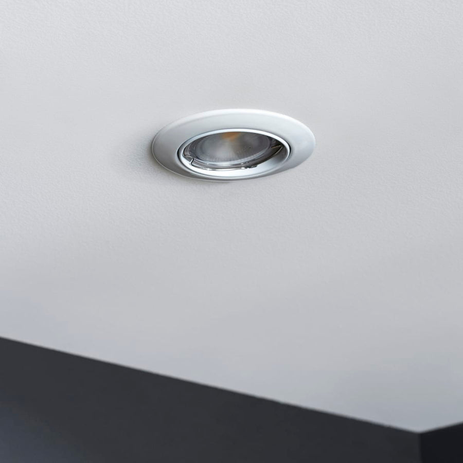 Bricocenter 3 RECESSED SPOTLIGHTS CLANE ALUMINIUM WHITE D7.5 CM GU10=6W WARM LIGHT ADJUSTABLE